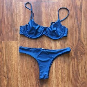 Dark Blue Underwire Bikini